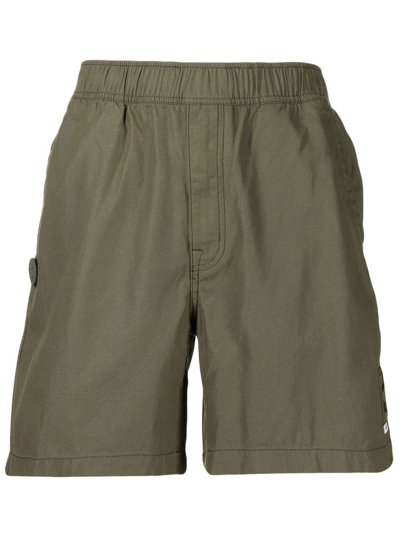 Aape By A Bathing Ape Straight-leg Cotton Shorts In 绿色