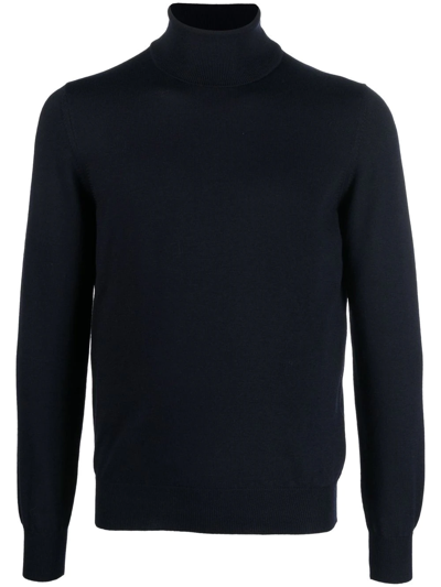 Tagliatore Roll Neck Knitted Jumper In 2111 Nero