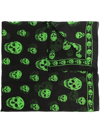 Alexander Mcqueen Skull Printed Modal-blend Scarf In Nero