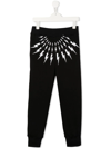 Neil Barrett Thunderbolt-print Tapered Track Pants In 黑色