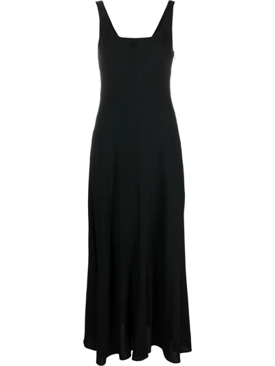 Philosophy Di Lorenzo Serafini Scoop Neck Flared Dress In Nero