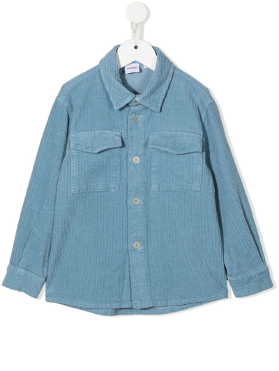 Aspesi Cotton-corduroy Button Shirt In Blue