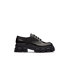 Prada Monolith Brushed Rois Leather And Nylon Lace-up Shoes In Black