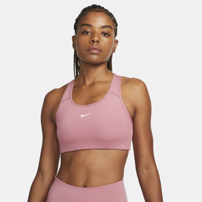 Nike Women's Swoosh Medium-support 1-piece Pad Sports Bra In Pink