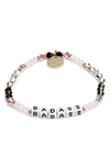 Little Words Project Badass Beaded Stretch Bracelet In Pink/ Black/ White