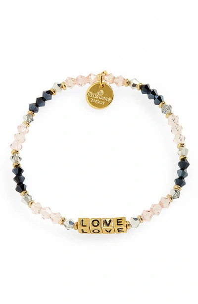 Little Words Project Love Beaded Stretch Bracelet In Belle/ Gold