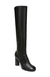 Franco Sarto Katherine Womens Faux Leather Tall Knee-high Boots In Black Fabric