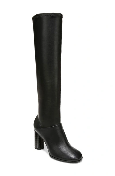 Franco Sarto Katherine Womens Faux Leather Tall Knee-high Boots In Black Faux Leather