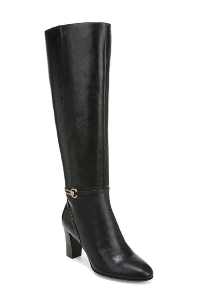 Franco Sarto Flexa-high Wide Calf Knee High Dress Boots In Black Leather