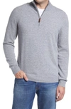 Nordstrom Cashmere Quarter Zip Pullover Sweater In Grey Heather