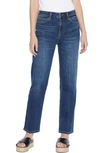 Hint Of Blu Clever High Waist Slim Straight Leg Jeans In Ava Blue