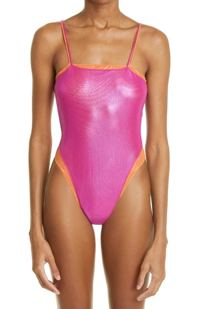 OSEREE LAYERED LAMÉ ONE-PIECE SWIMSUIT