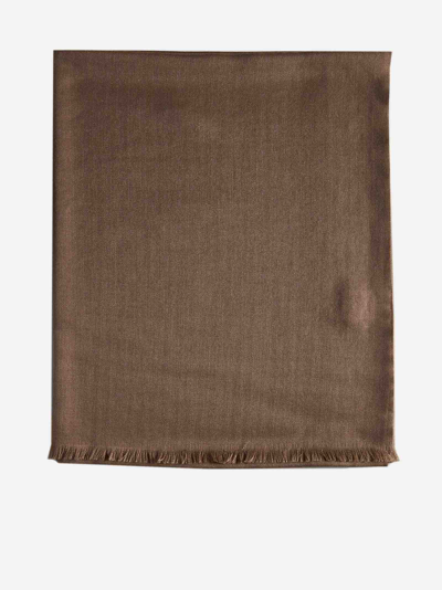 Caruso Cashmere And Silk Scarf In Mid Beige