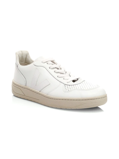 Veja V-10 Leather Low-top Trainers In White