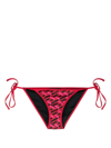 Versace Graphic-print Bikini Bottoms In Rot