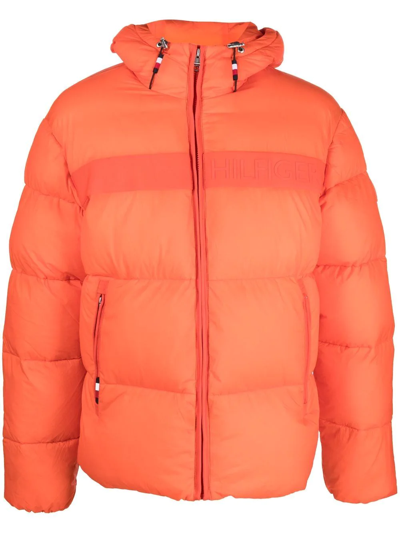 Tommy Hilfiger Zip-up Padded Jacket In Orange