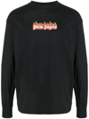 Palm Angels Burning Logo Classic Tee L/s In Schwarz