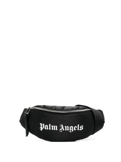 Palm Angels Logo Print Belt Bag In Black