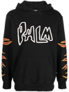 PALM ANGELS FLAME-PRINT COTTON HOODIE