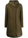 Woolrich Coat Bow Bridge With Detatchable Padding In Green