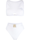 Noire Swimwear Belted High-rise Bikini In White