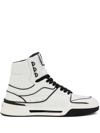 Dolce & Gabbana High Sneakers In Black And White Nappa In White