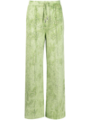 FENG CHEN WANG HAND-PAINTED WIDE-LEG TRACK PANTS