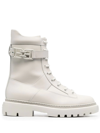 Bally Gioele Leather Ankle Boots In Nude