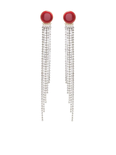 Magda Butrym Signature Crystal Pendant Earrings In Red