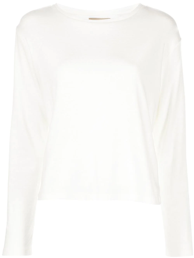 St. Agni Long-sleeve Jersey T-shirt In Weiss