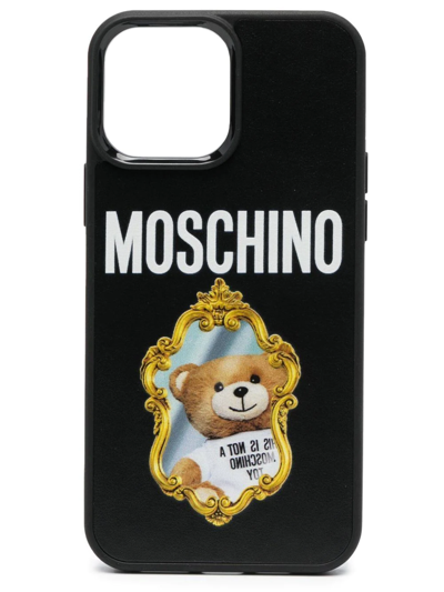 Moschino Teddy Mirror Iphone 13 Pro Max Case In Black