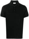Saint Laurent Embroidered-logo Polo Shirt In Schwarz