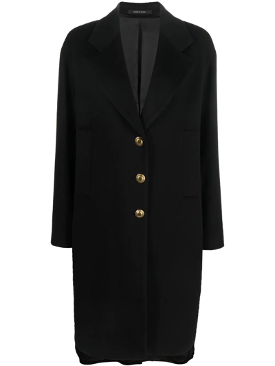 Tagliatore Single-breasted Button-fastening Coat In Black
