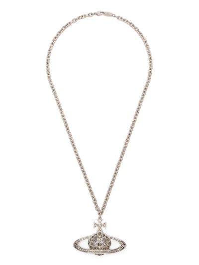 Vivienne Westwood Man Bas Relief Orb Necklace In Silber