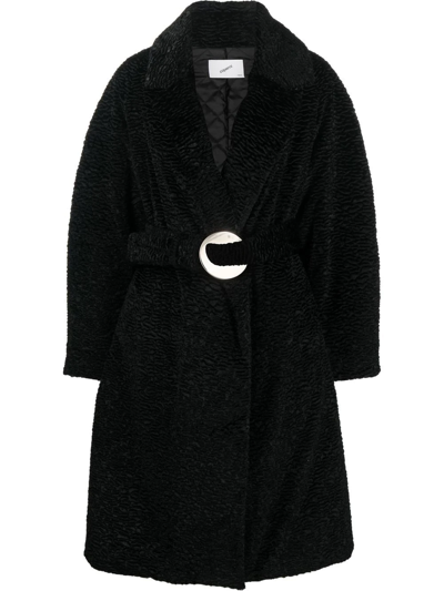 Coperni Belted-waist Oversize Coat In Black