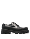 Prada Men's Brushed Derby Leather Loafers In Nero