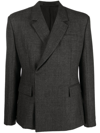 Prada Double-breasted Tailored Blazer In Grau