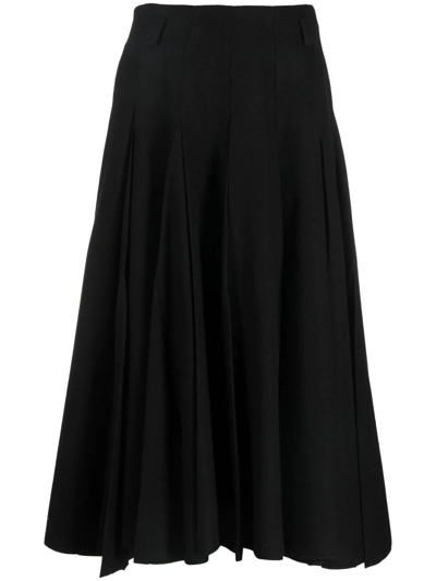 Prada A-line Midi Skirt In Black