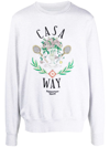 CASABLANCA LOGO-EMBROIDERED CREW-NECK SWEATSHIRT