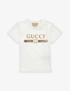 Gucci Boys White Kids Vintage Logo-print Cotton T-shirt 3-36 Months 36 Months In White/green/red
