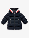 MONCLER MONCLER NAVY BLUE/WHITE FALZEM PADDED SHELL-DOWN HOODED JACKET 3 MONTHS-3 YEARS,58853123