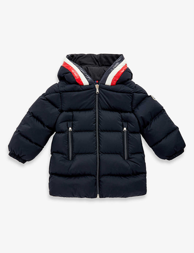 Moncler Babies' Falzem Padded Shell-down Hooded Jacket 3 Months-3 Years In Blu
