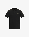 Belstaff Logo-patch Regular-fit Cotton Polo Shirt In Black