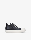 Rick Owens Kids' Toe-cap Waxed-cotton Low-top Trainers In Blk/white