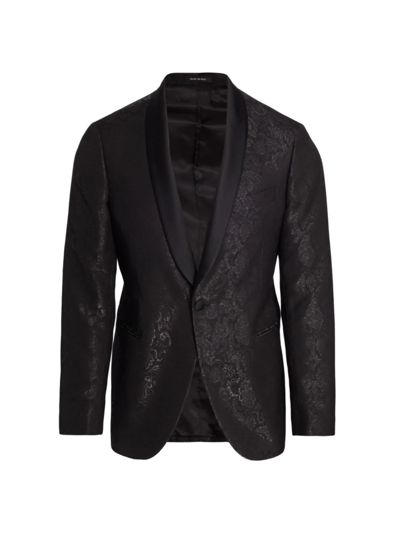 Saks Fifth Avenue Collection Shawl Collar Paisley Dinner Jacket In Moonless Night