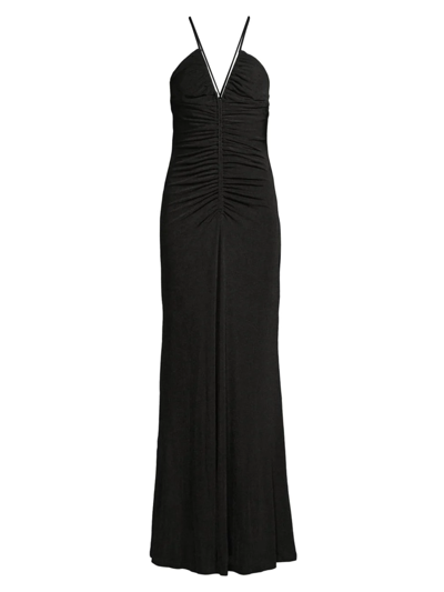 Misha Avoca Floor-length Gown In Black