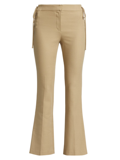 Derek Lam 10 Crosby Curtis Lace-up Side Straight Pants In Khaki