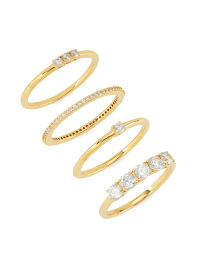 Adriana Orsini Loveall 18k-gold-plated & Cubic Zirconia 4-piece Stacking Ring Set