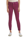Jen7 Mid-rise Coated Ankle Skinny Jeans In Deep Pomegranate