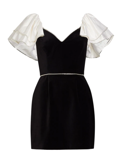 Markarian Women's Orchid Ruffled Cotton Mini Dress In Black | ModeSens